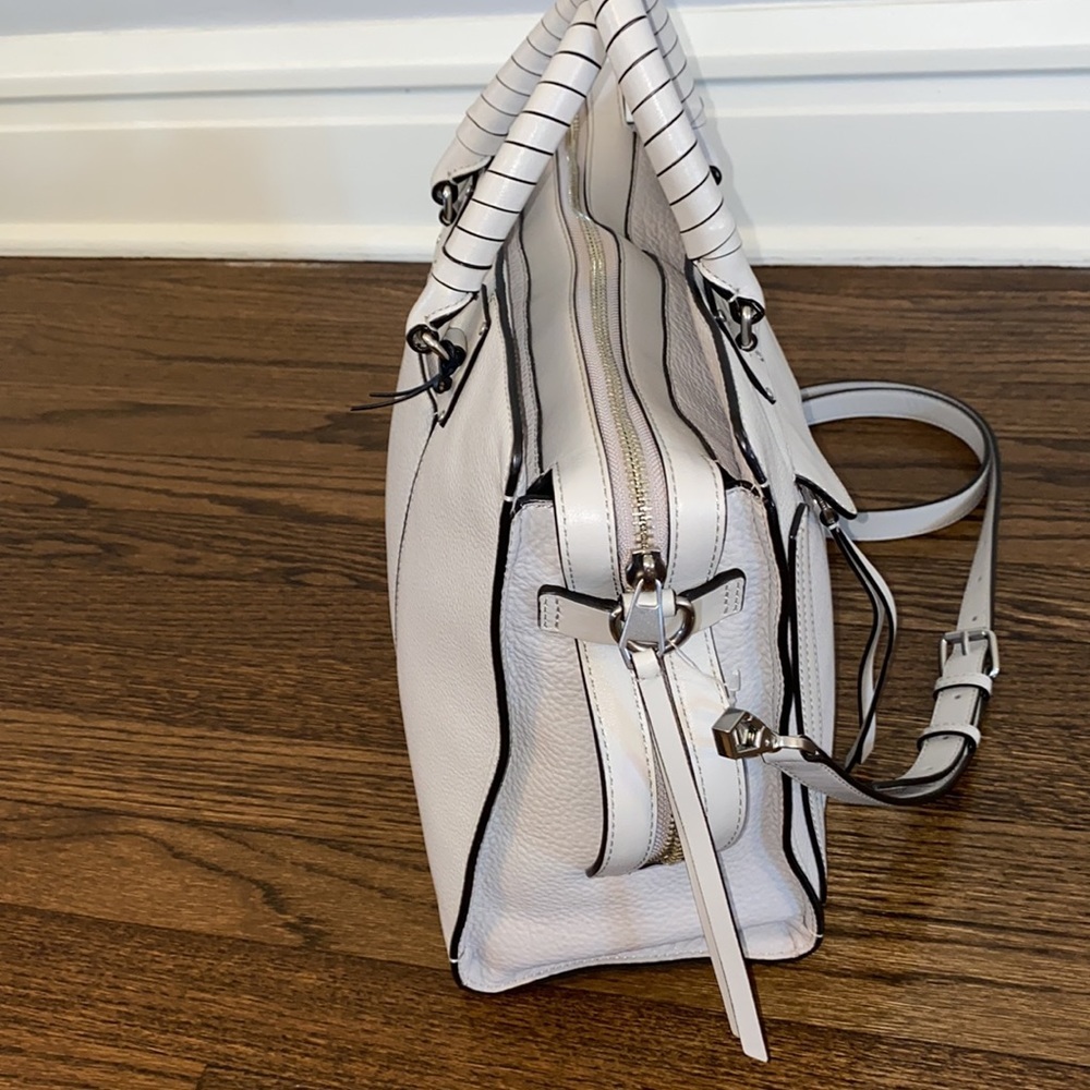 Rebecca Minkoff Bree Large Top Zip Leather Satchel In Putty - Picture 7 of 16